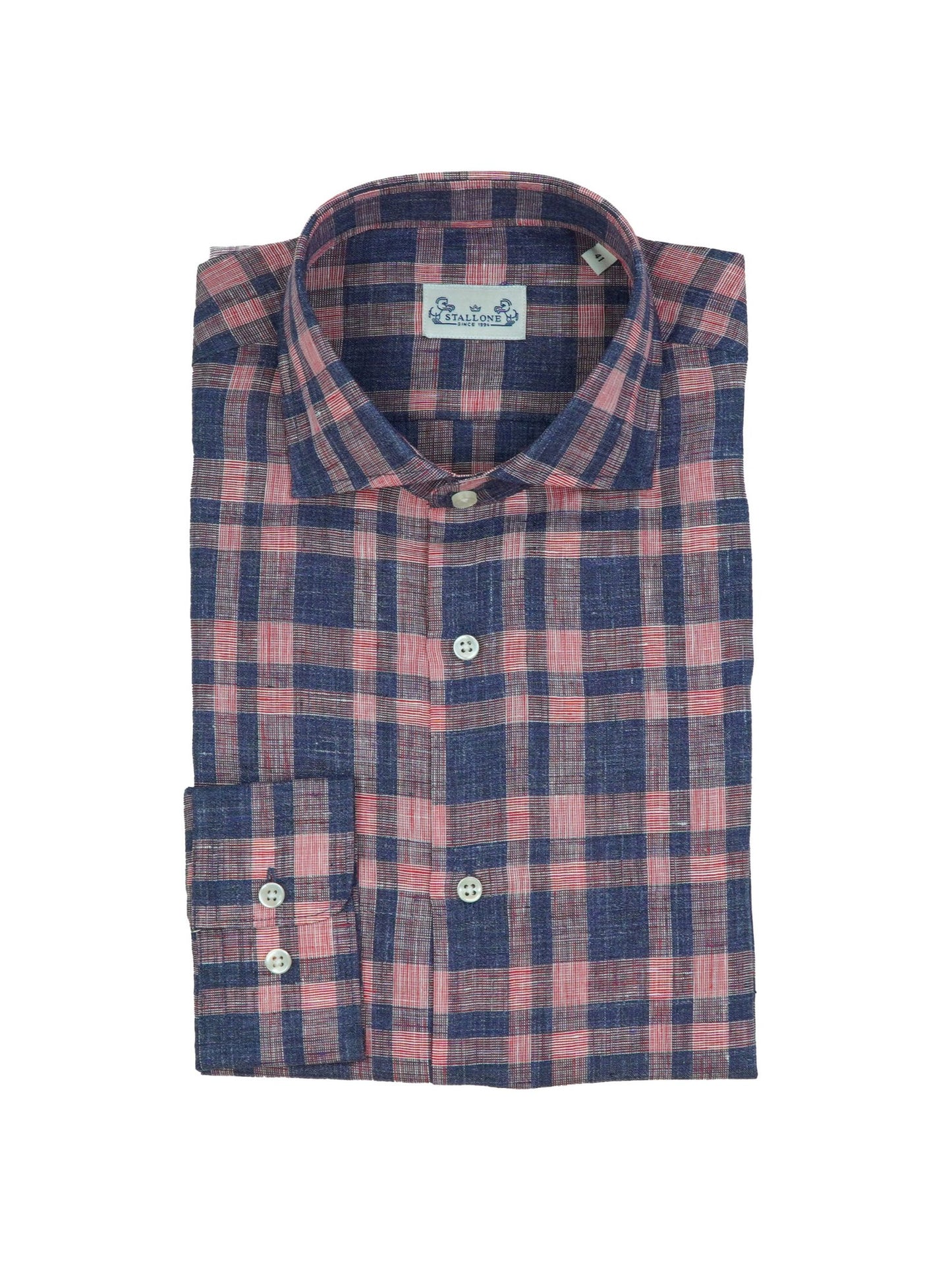 Chemise Rose à carreaux en Lin