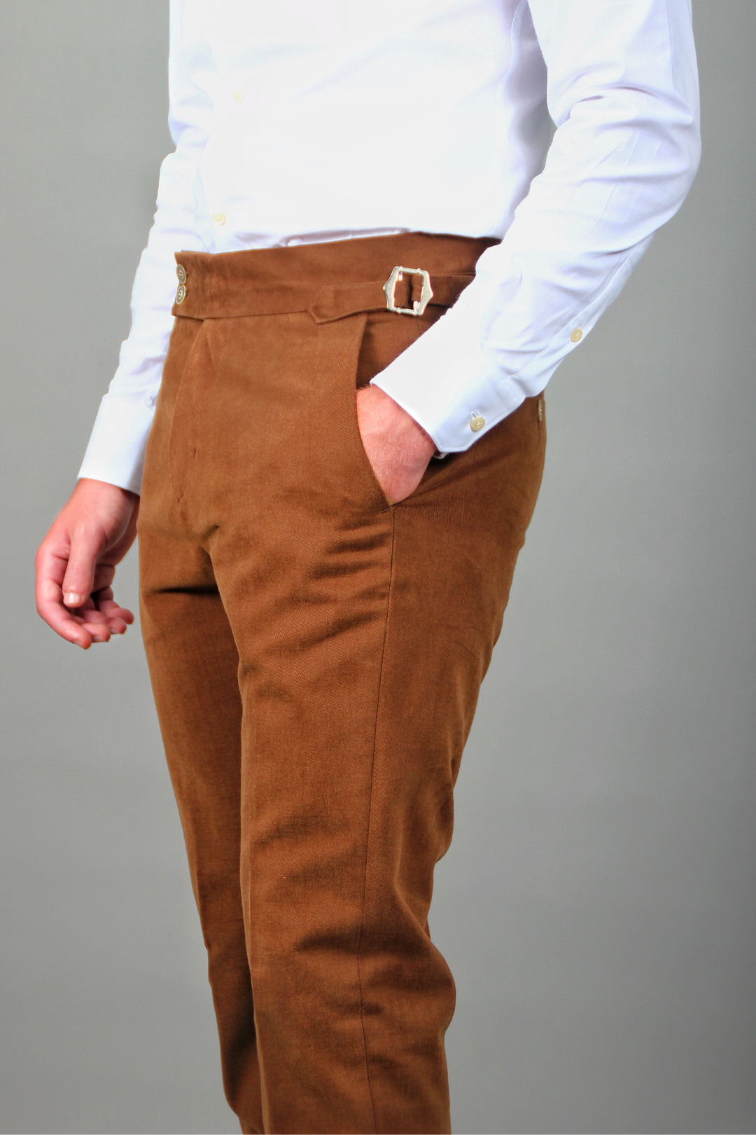 Pantalon Roma Marron Taille Haute