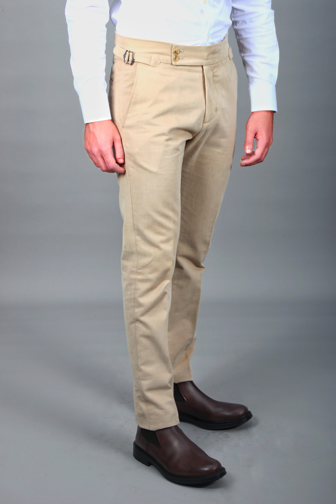 Pantalon Roma Beige Taille Haute