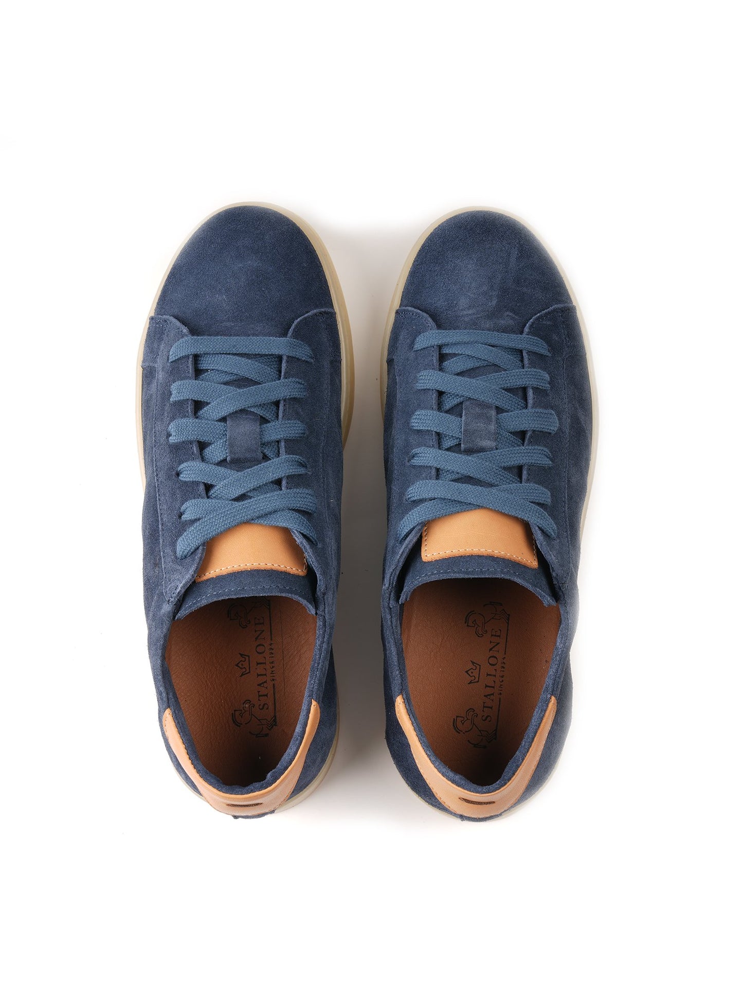 Baskets basses en daim bleu