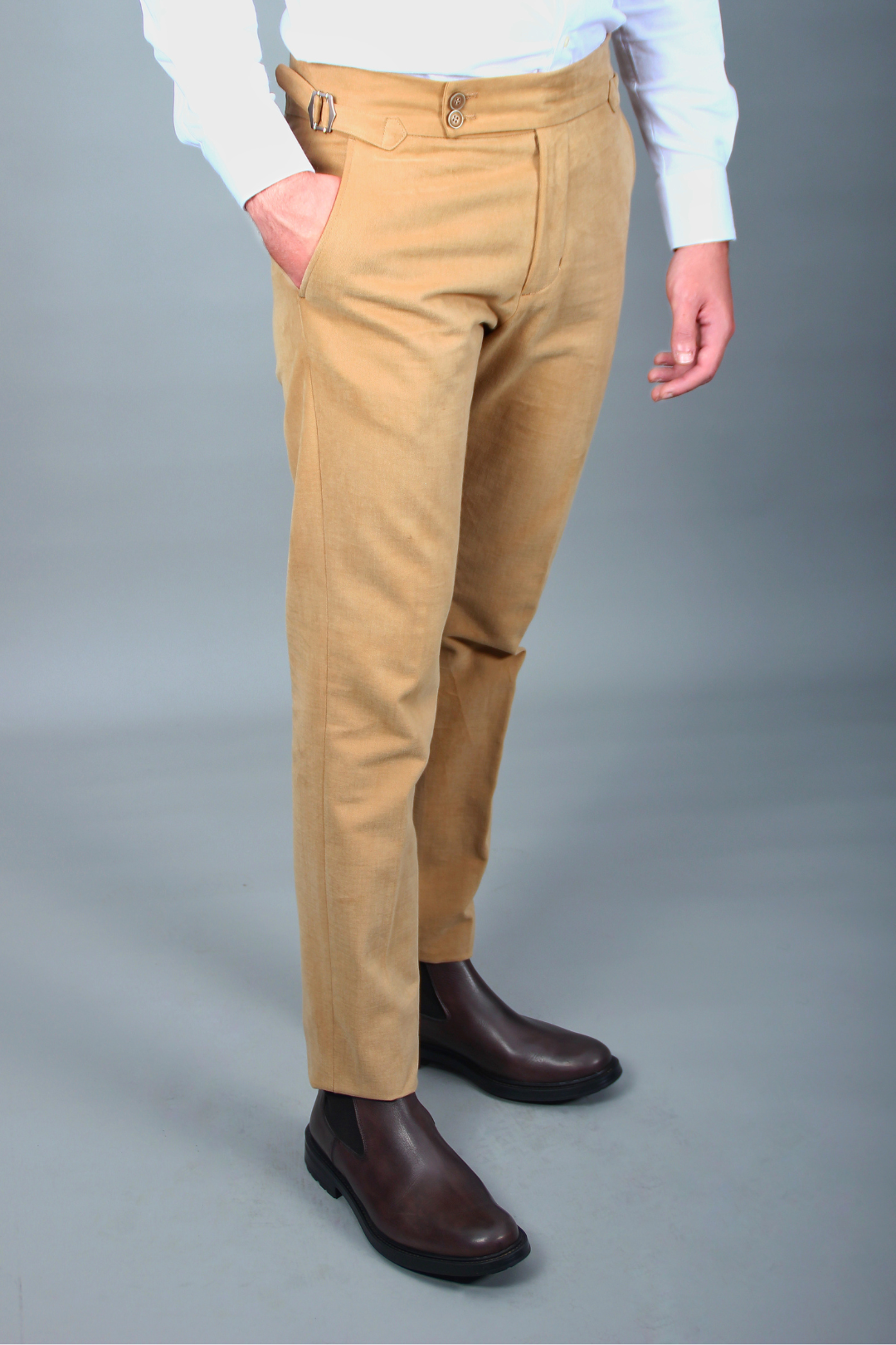 Pantalon Roma Camel Taille Haute