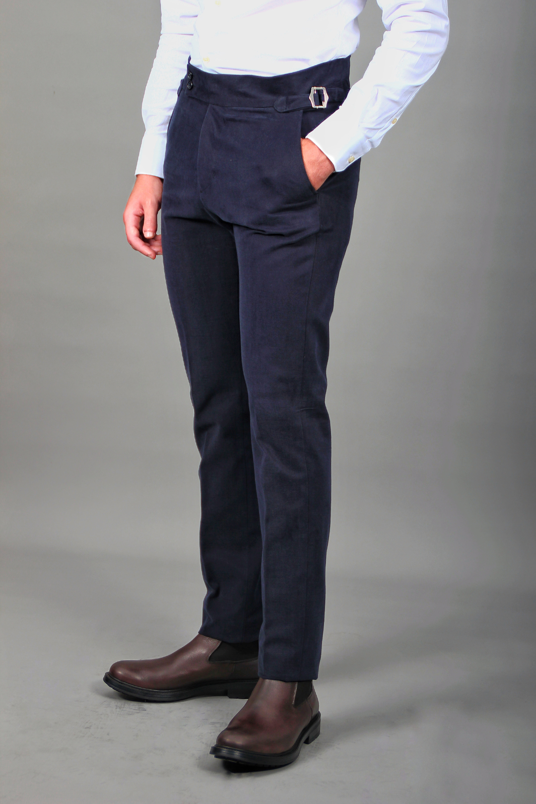 Pantalon Roma Bleu Taille Haute