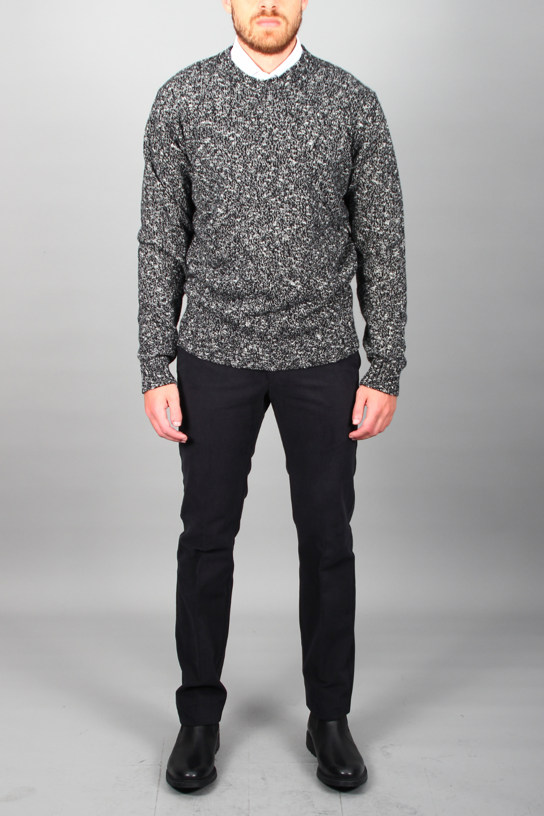 Pull Noir Texturé