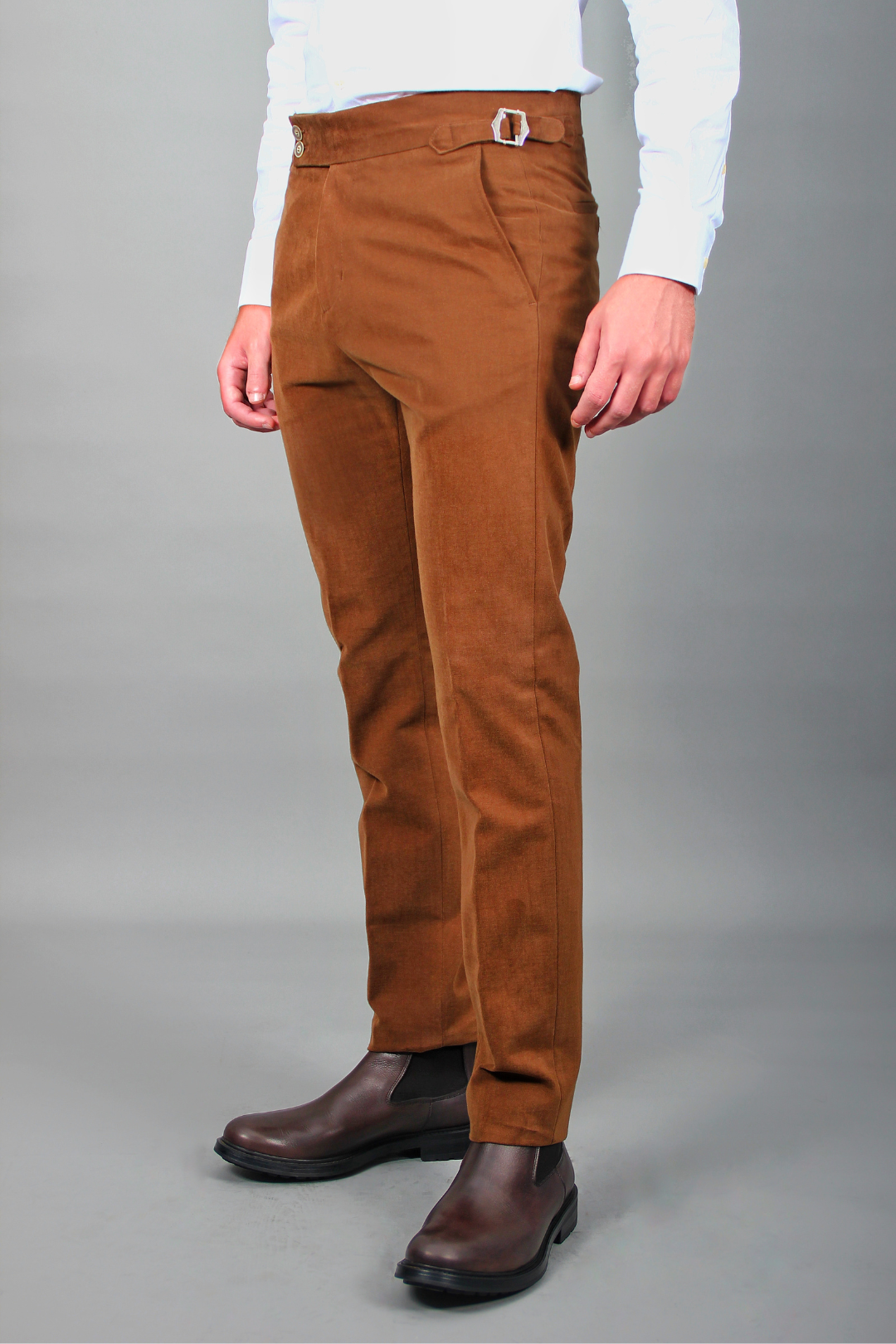 Pantalon Roma Marron Taille Haute