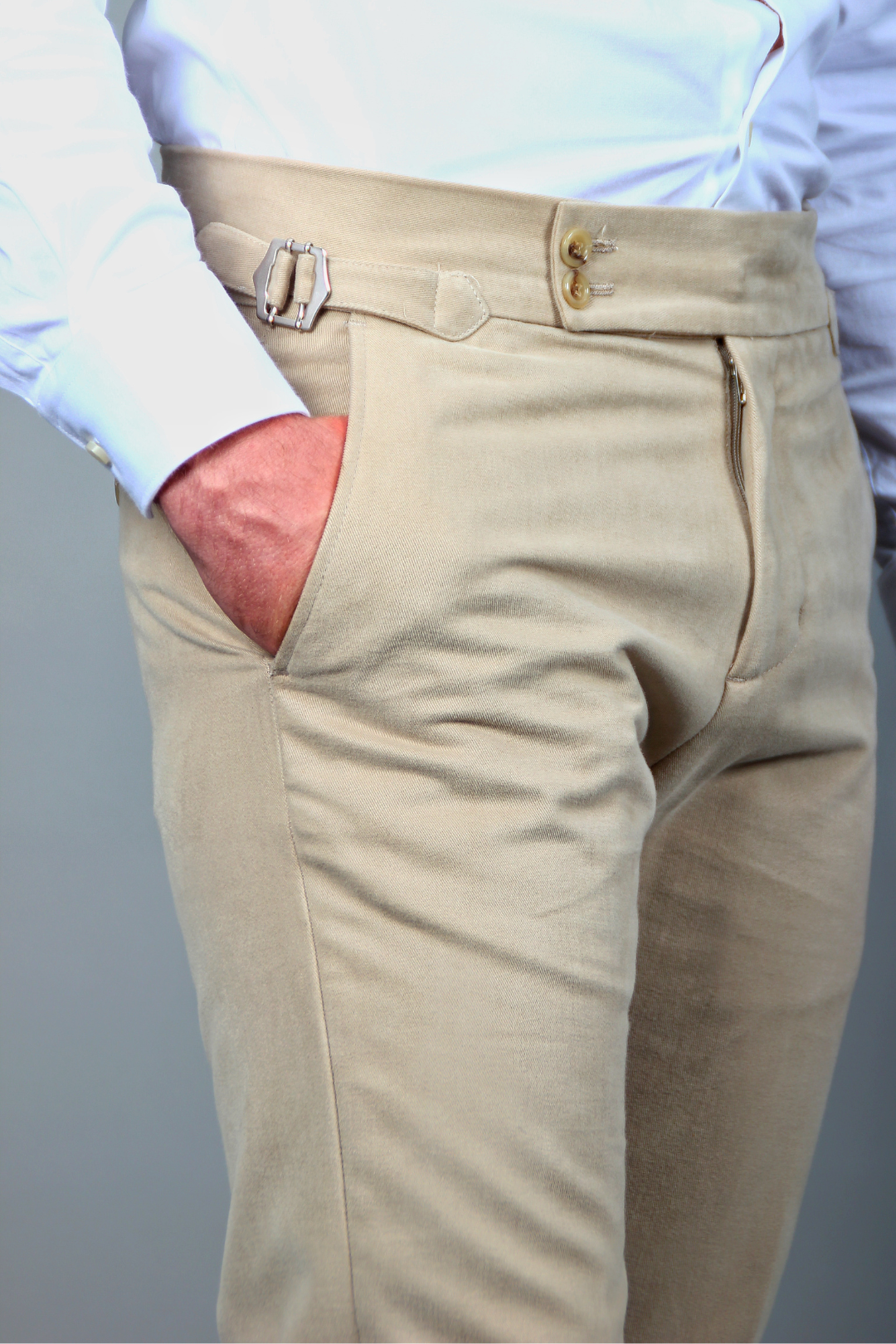 Pantalon Roma Beige Taille Haute