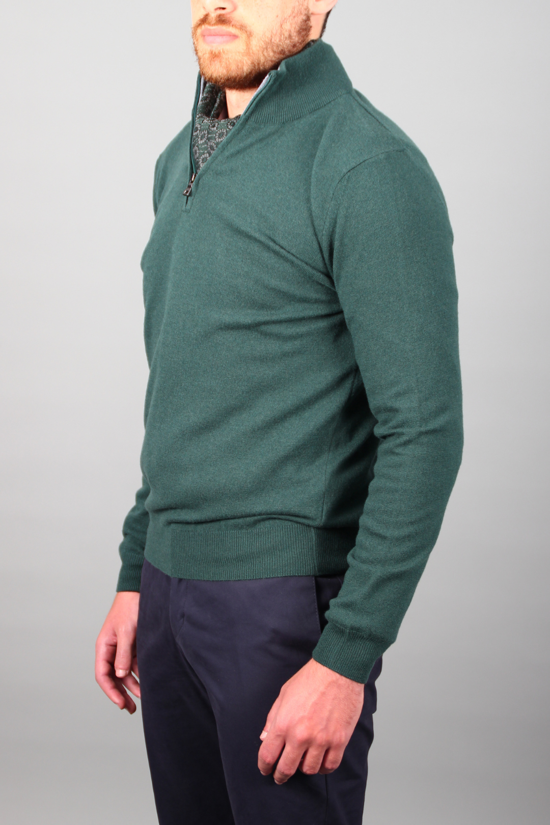 Pull Col Demi-Zip Vert