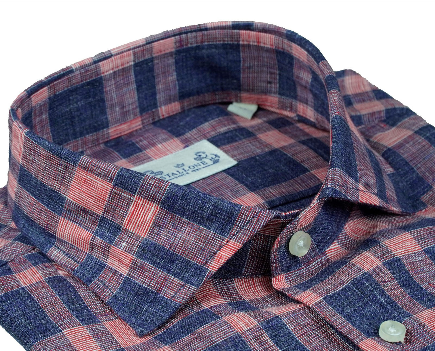Chemise Rose à carreaux en Lin