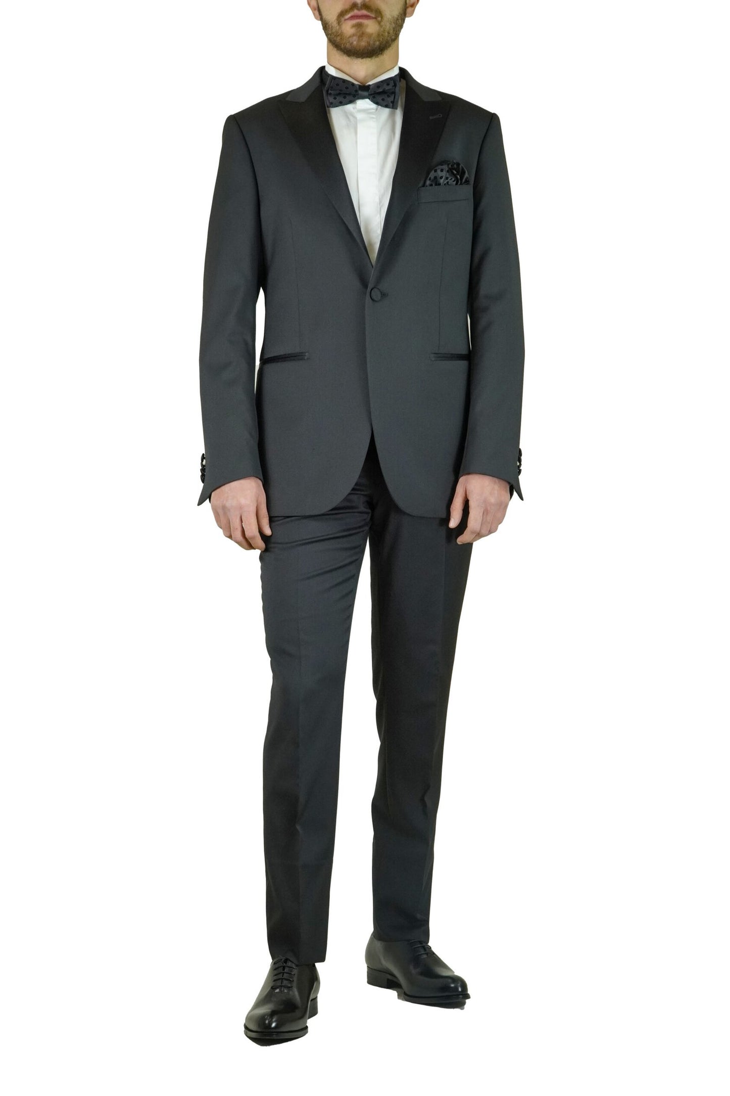 Smoking Revers Pointu en Satin
