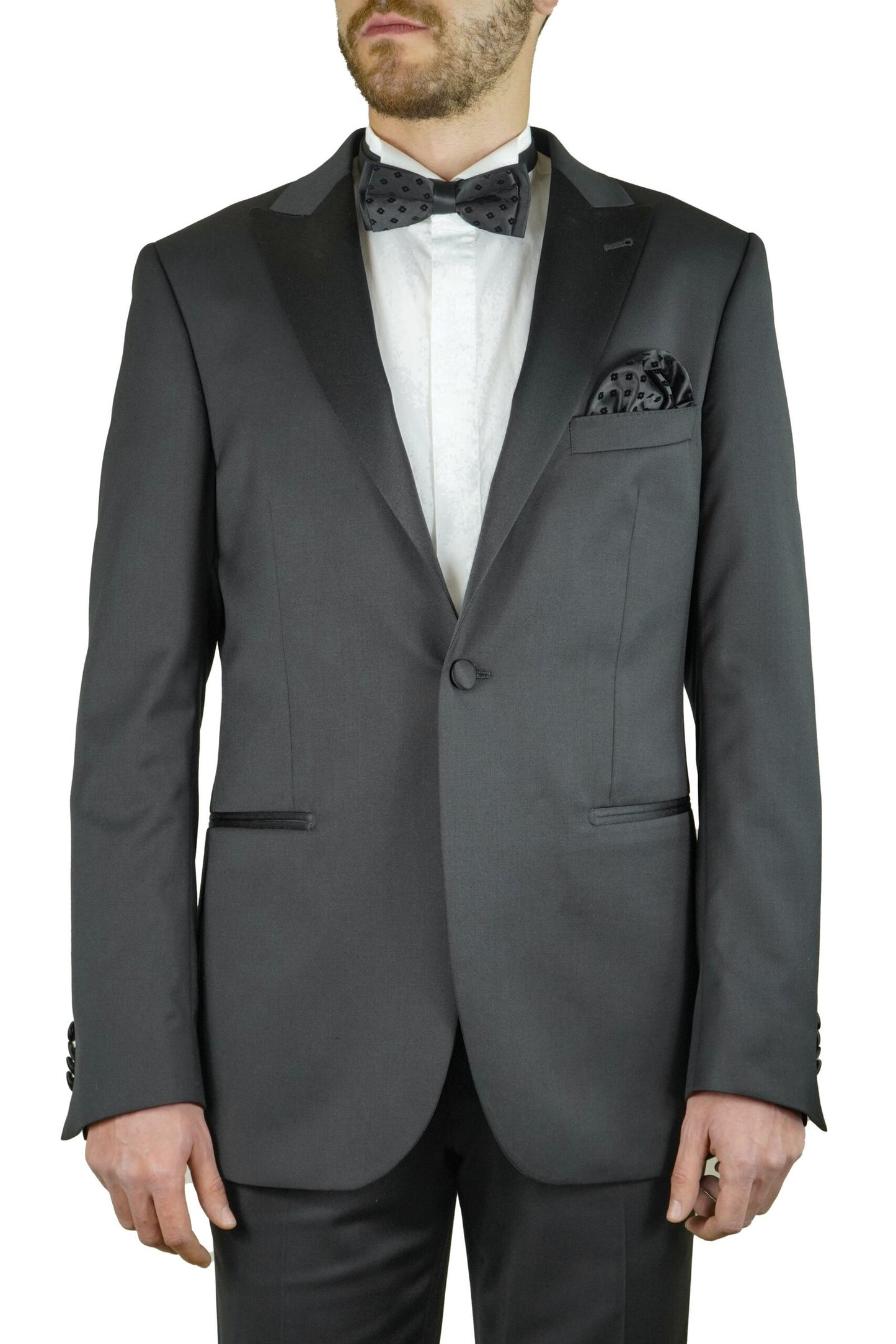 Smoking Revers Pointu en Satin