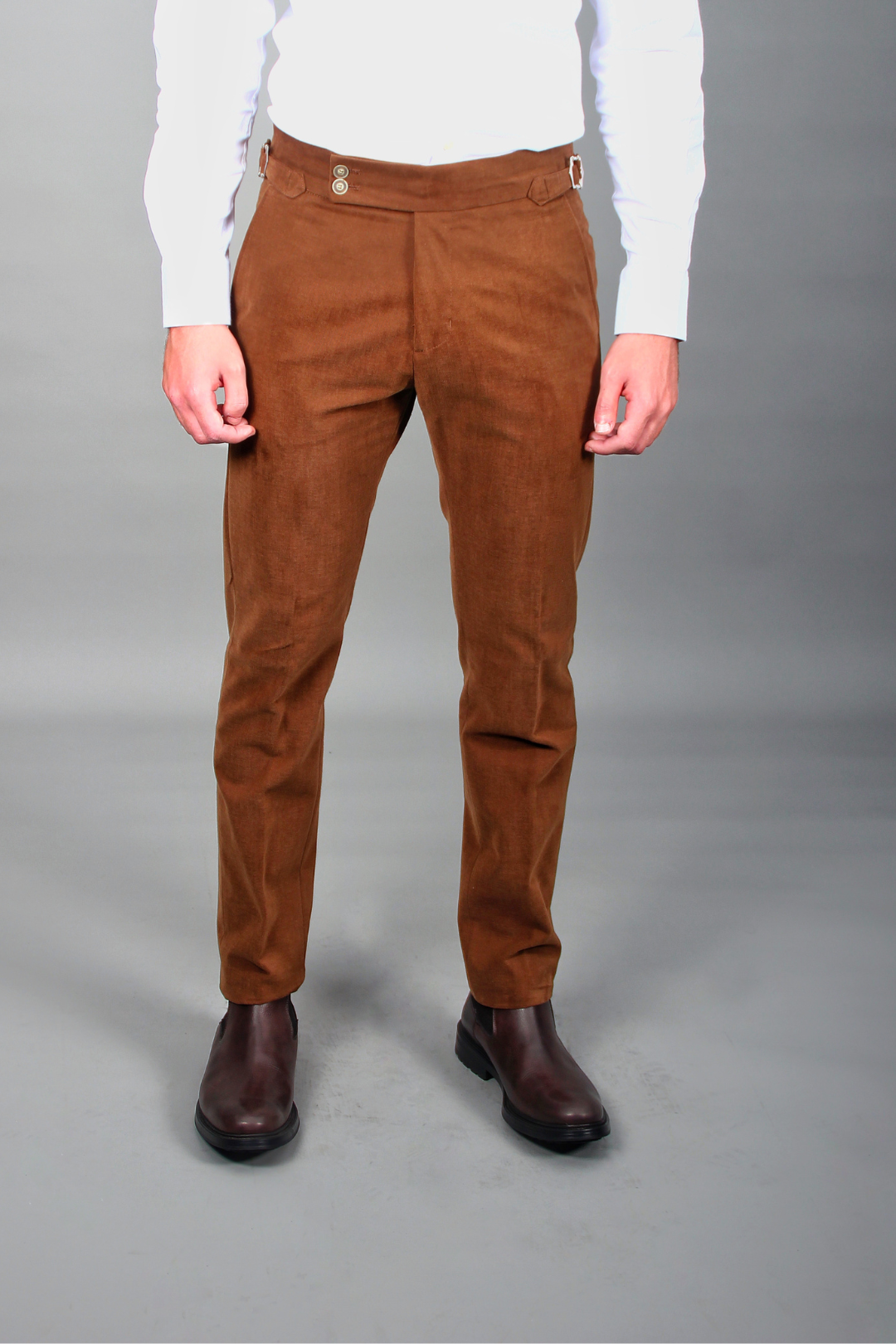 Pantalon Roma Marron Taille Haute
