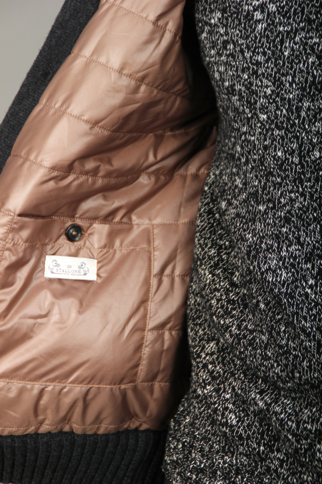 Pull Doudoune Gris en Laine Pure