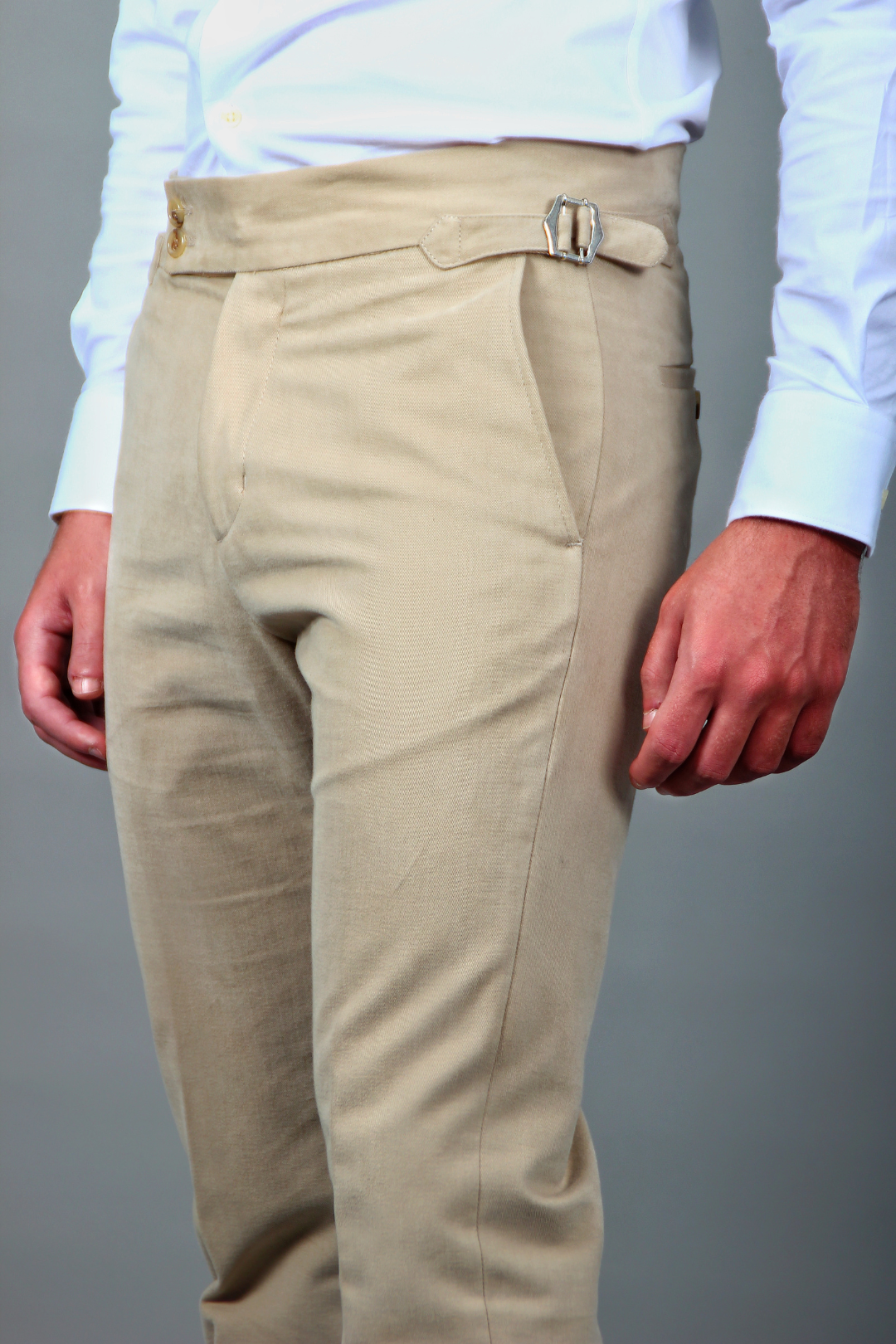Pantalon Roma Beige Taille Haute