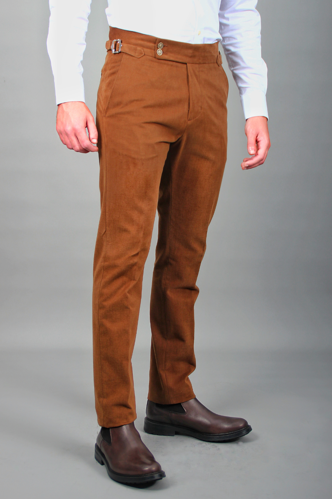 Pantalon Roma Marron Taille Haute