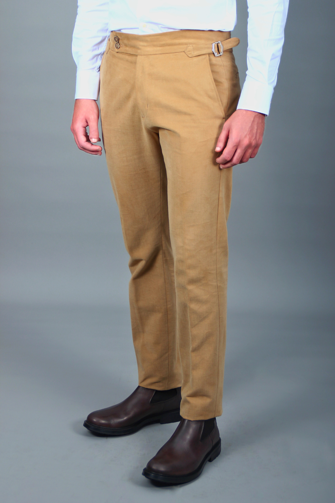 Pantalon Roma Camel Taille Haute