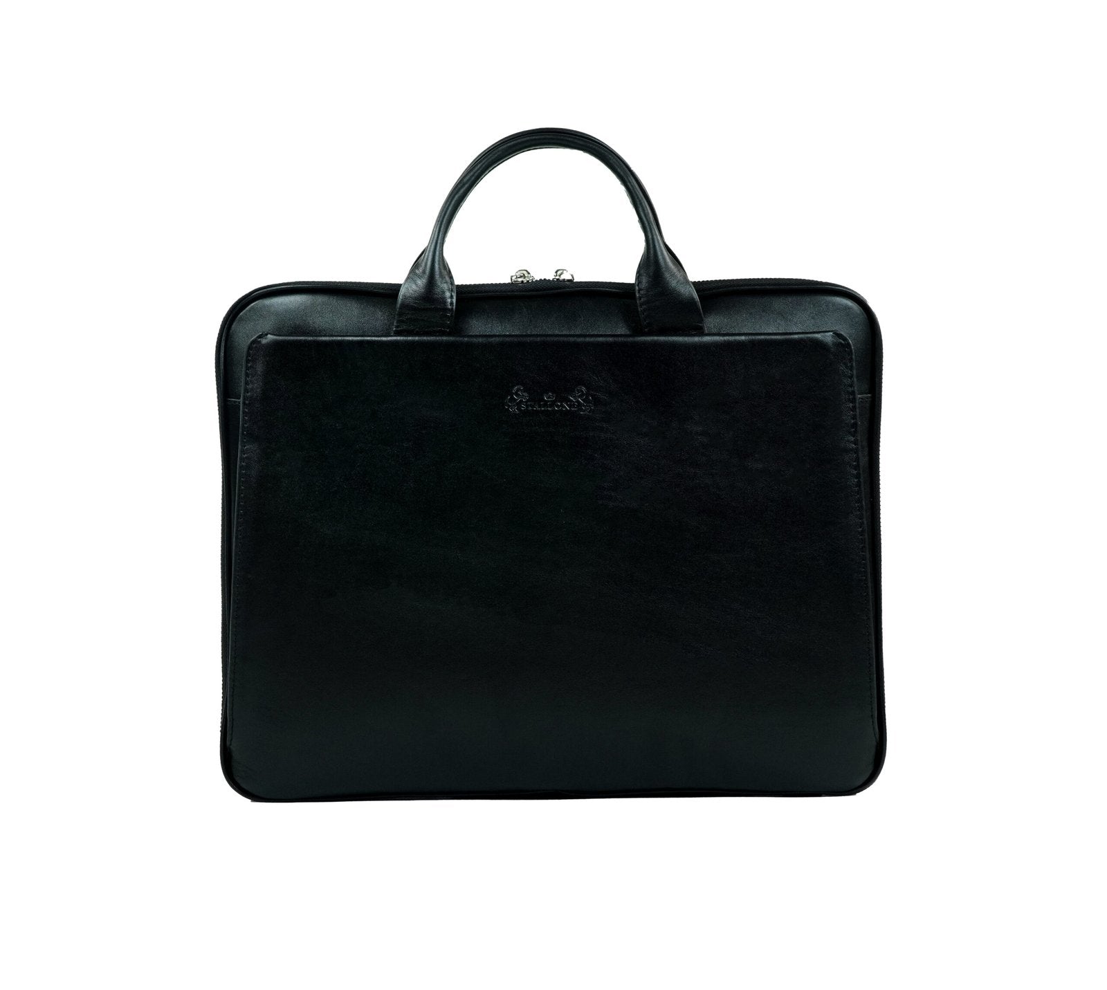 Cartable noir en cuir STALLONE