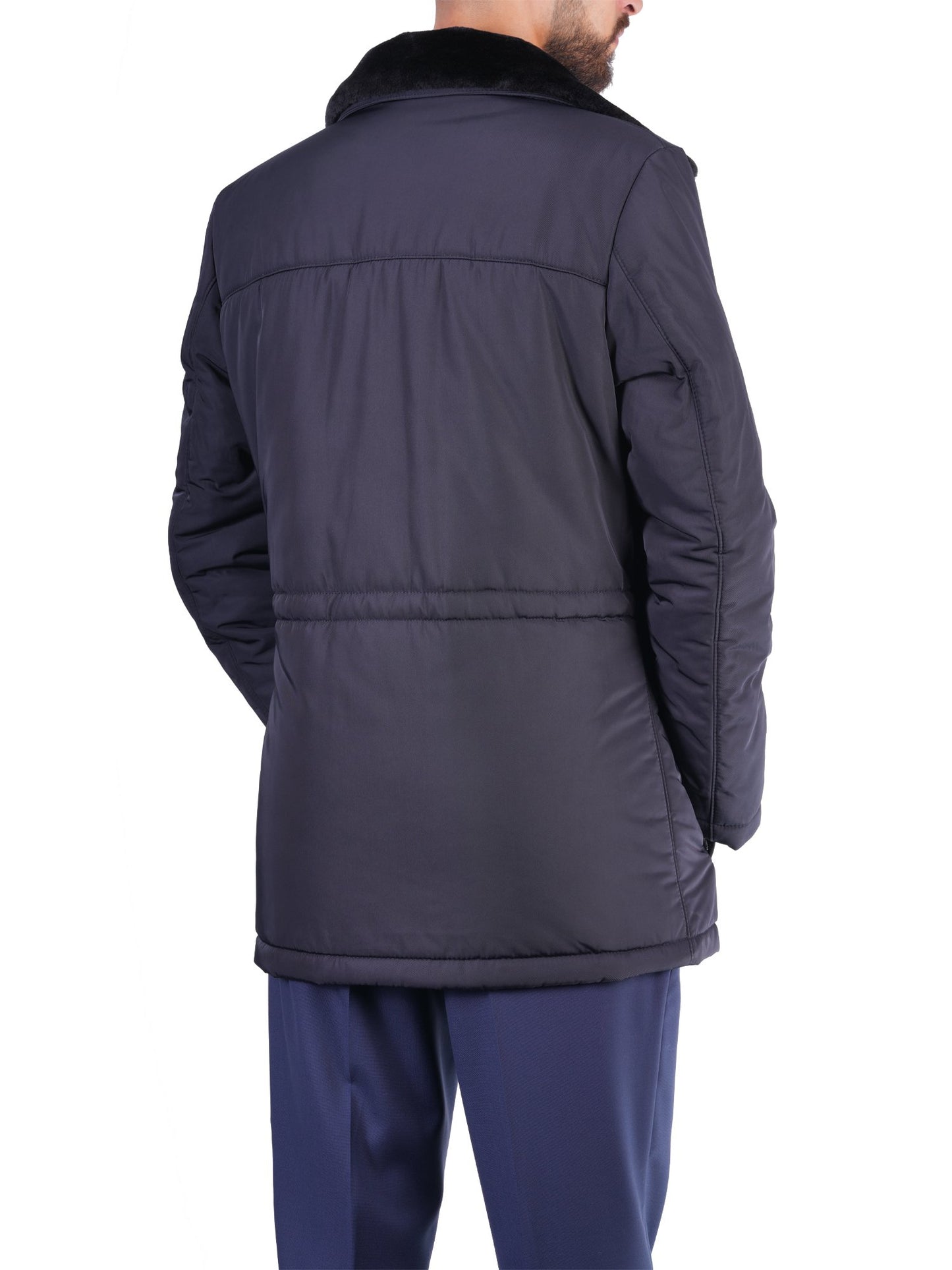 Blouson Bleu avec fourrure