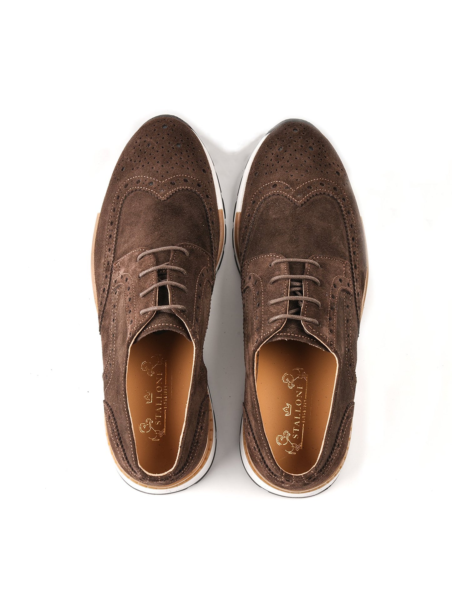 Derby Sneakers Marron en Daim