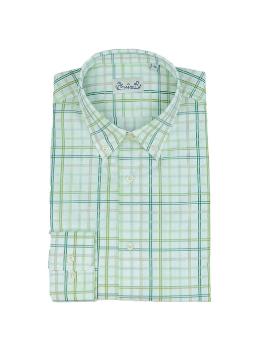 Chemise verte à carreaux