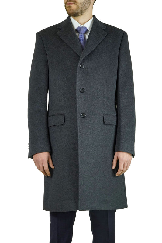 Manteau classique en cachemire gris