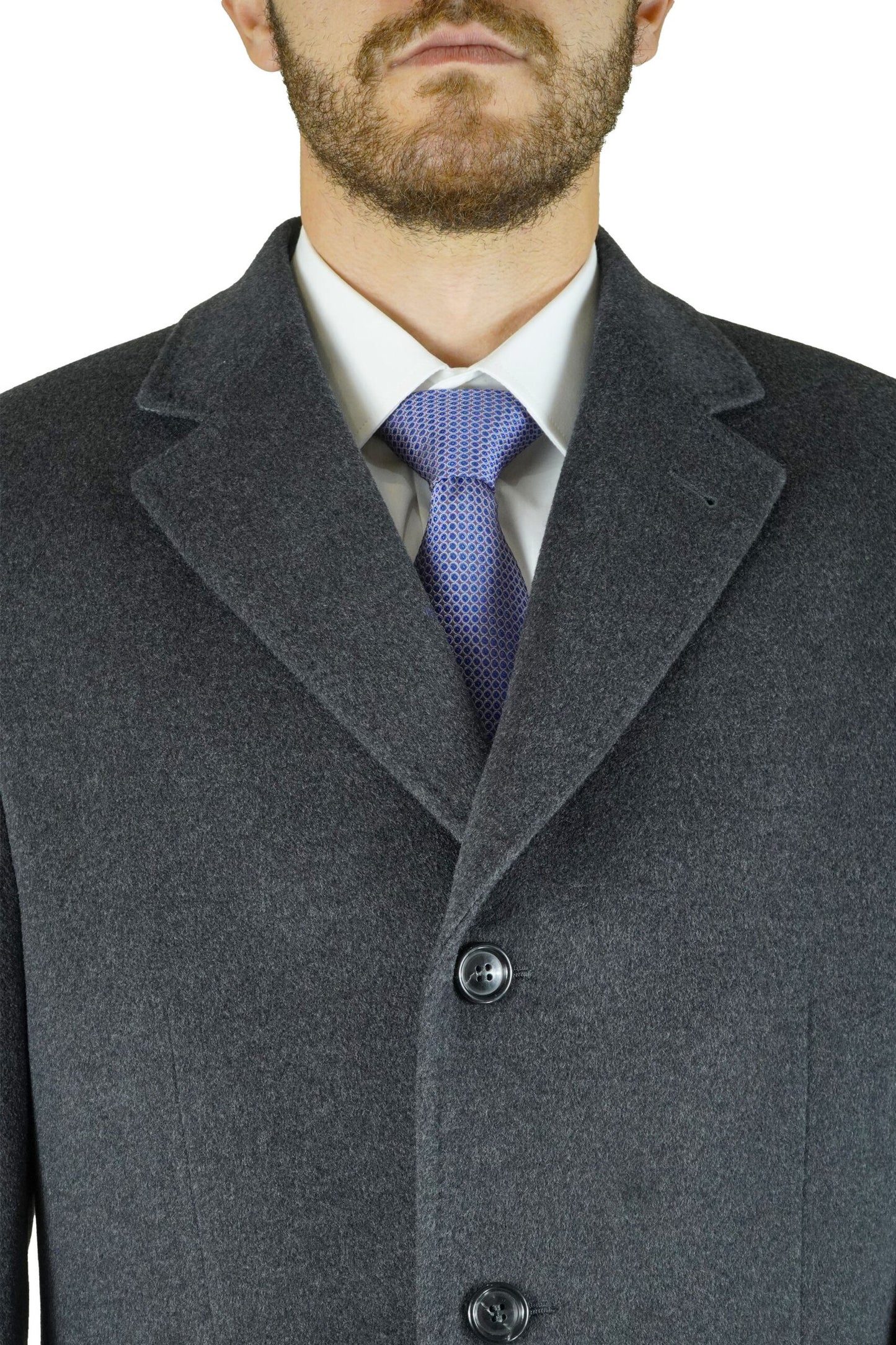 Manteau classique en cachemire gris