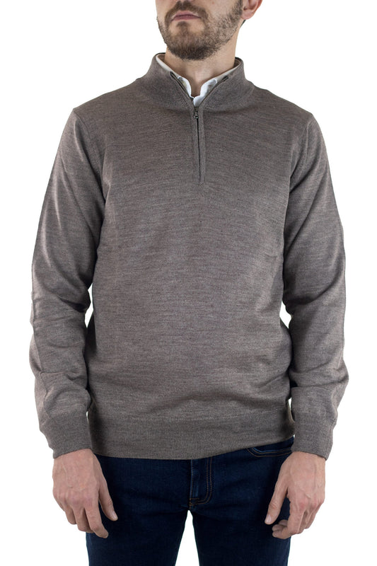 Pull col camionneur beige