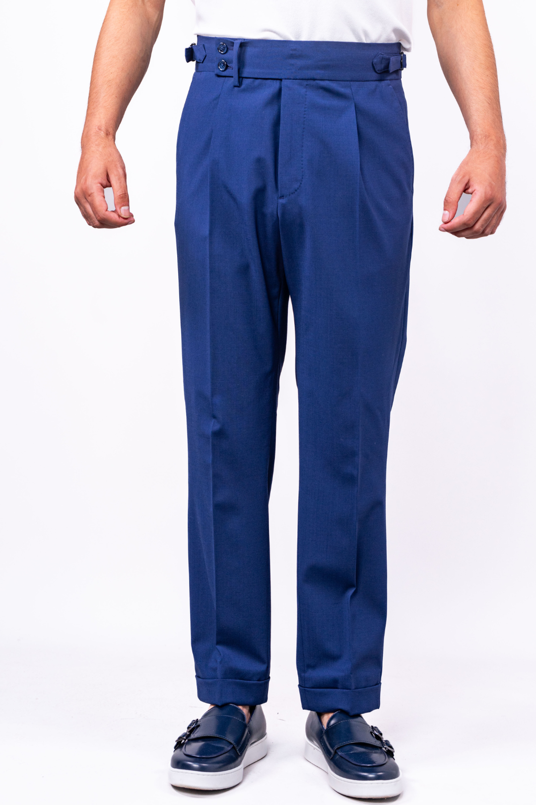 Pantalon Bleu Taille Haute