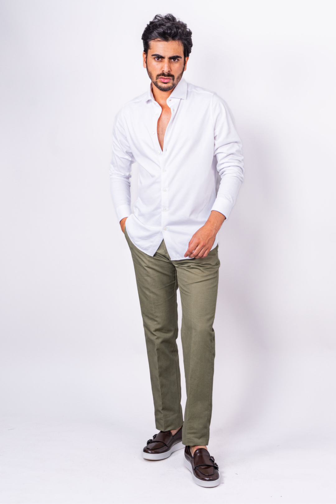 Pantalon Khaki en Lin et Coton