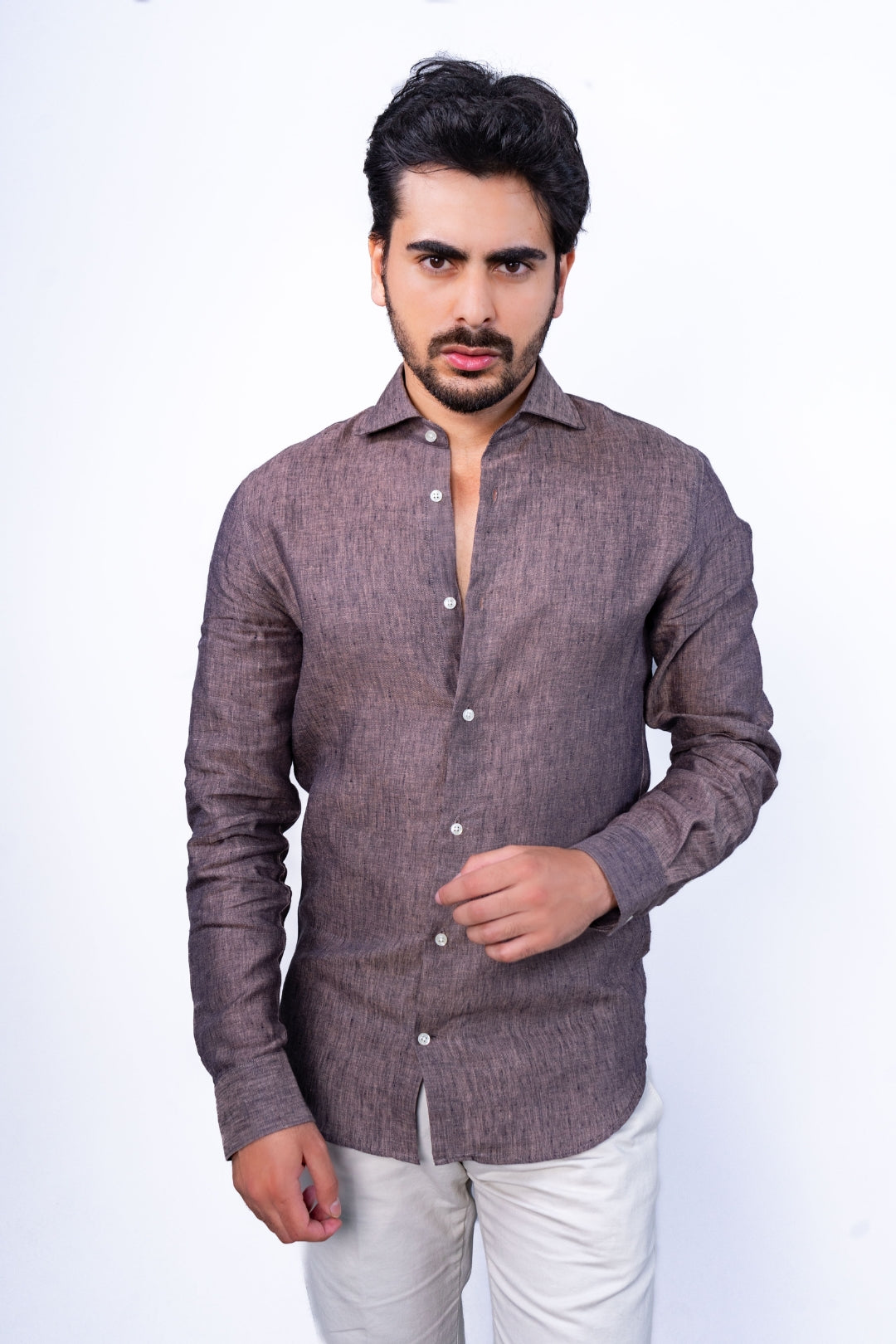 Chemise Marron en Lin