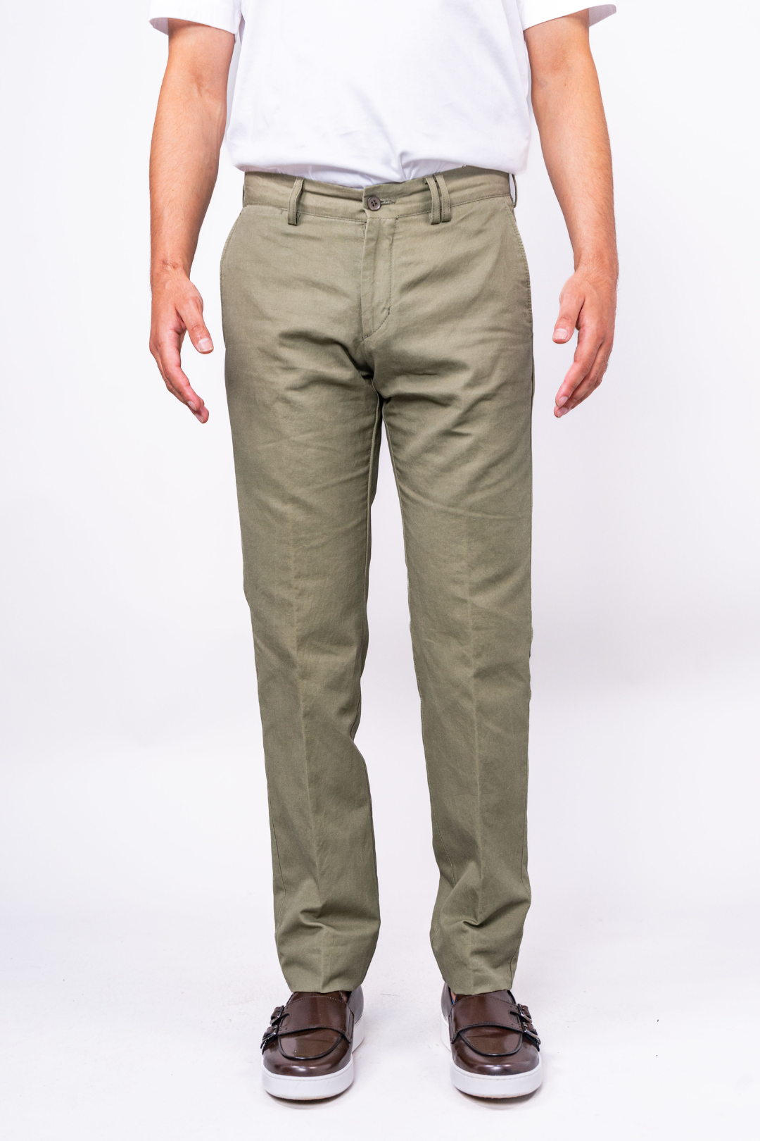 Pantalon Khaki en Lin et Coton