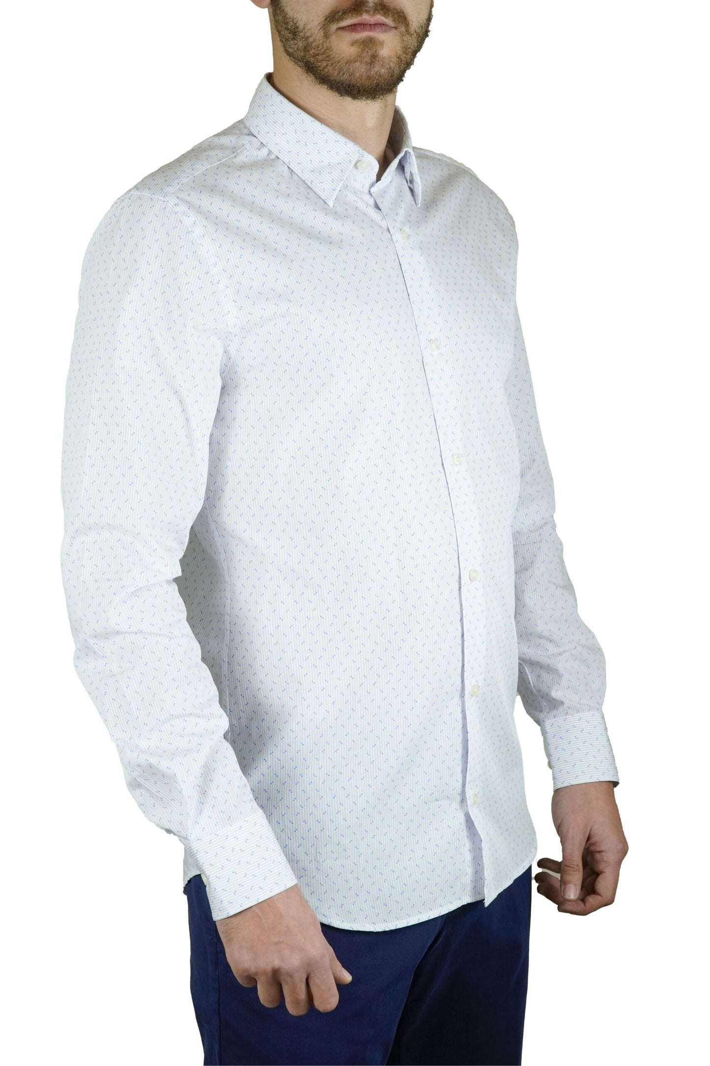 Chemise Blanche à Motifs