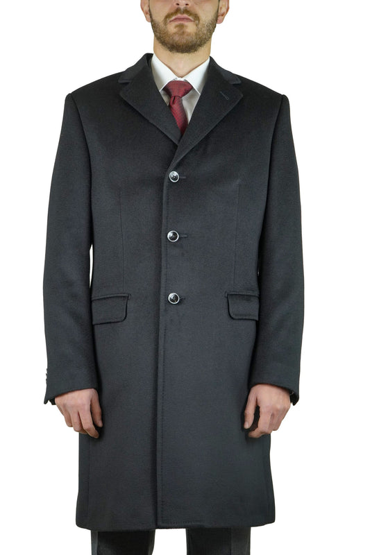 Manteau classique en cachemire Noir