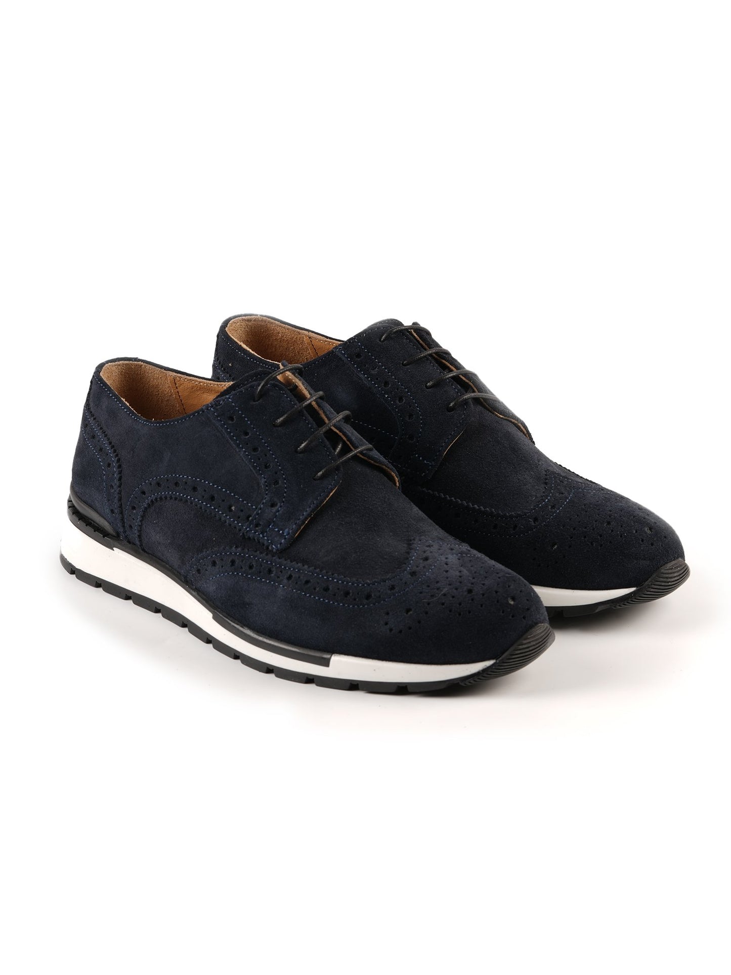 Derby sneakers bleu en daim