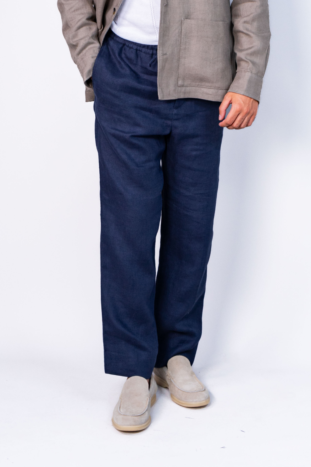 Pantalon Bleu en Lin