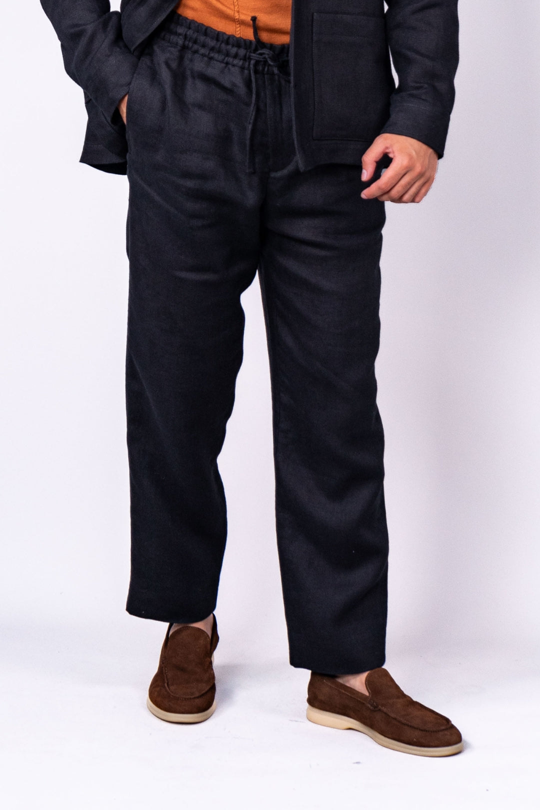 Pantalon Noir en Lin