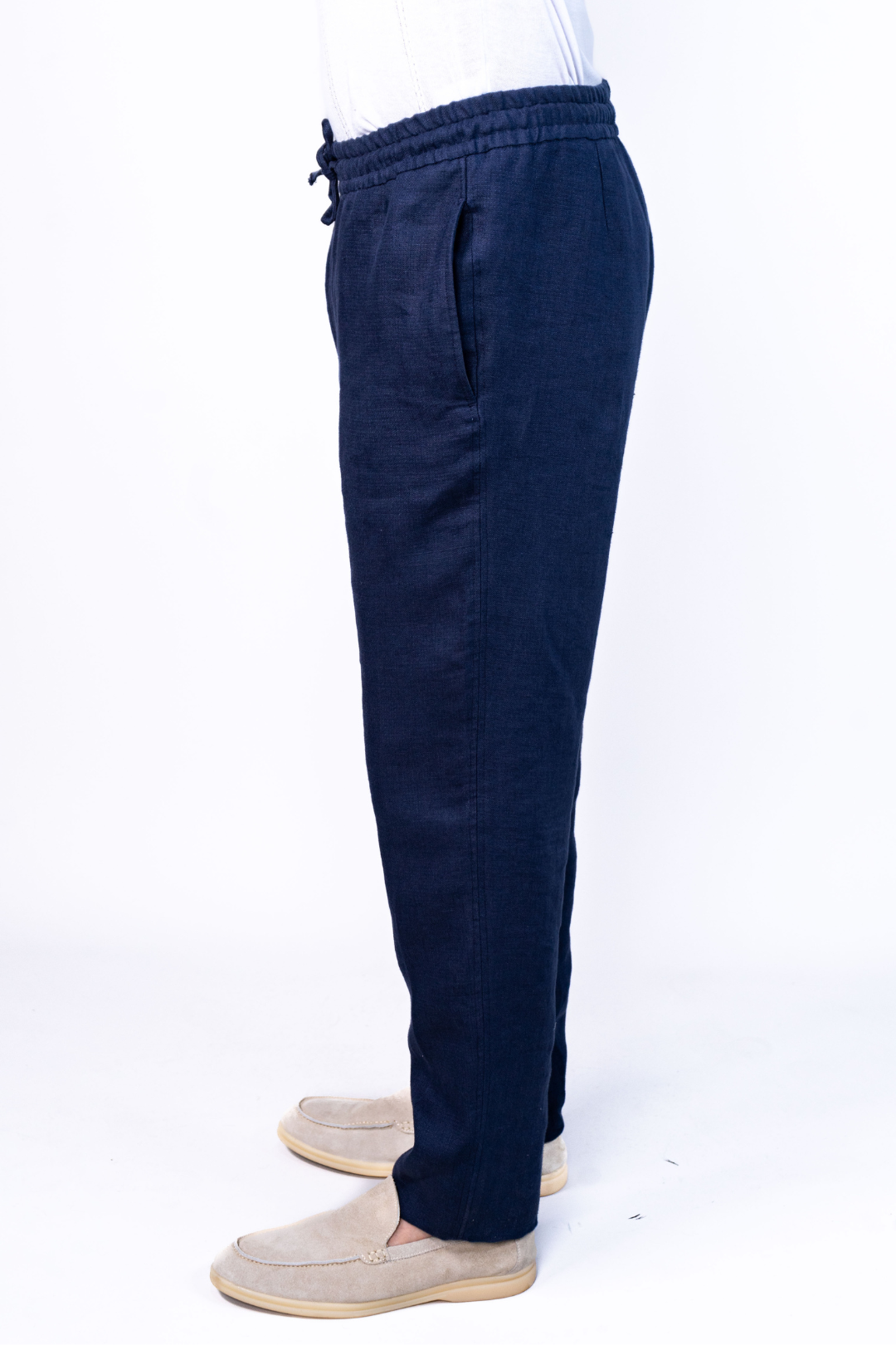 Pantalon Bleu en Lin