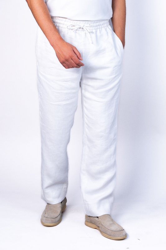 Pantalon Blanc en Lin