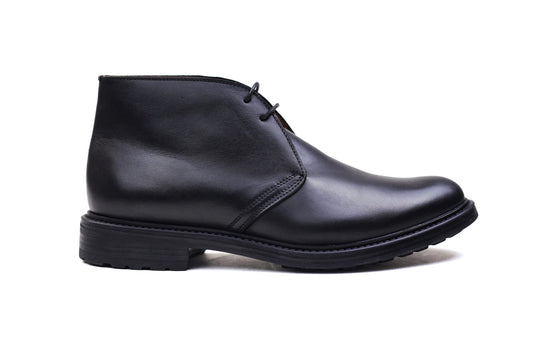 Bottines mi-hautes en cuir noir