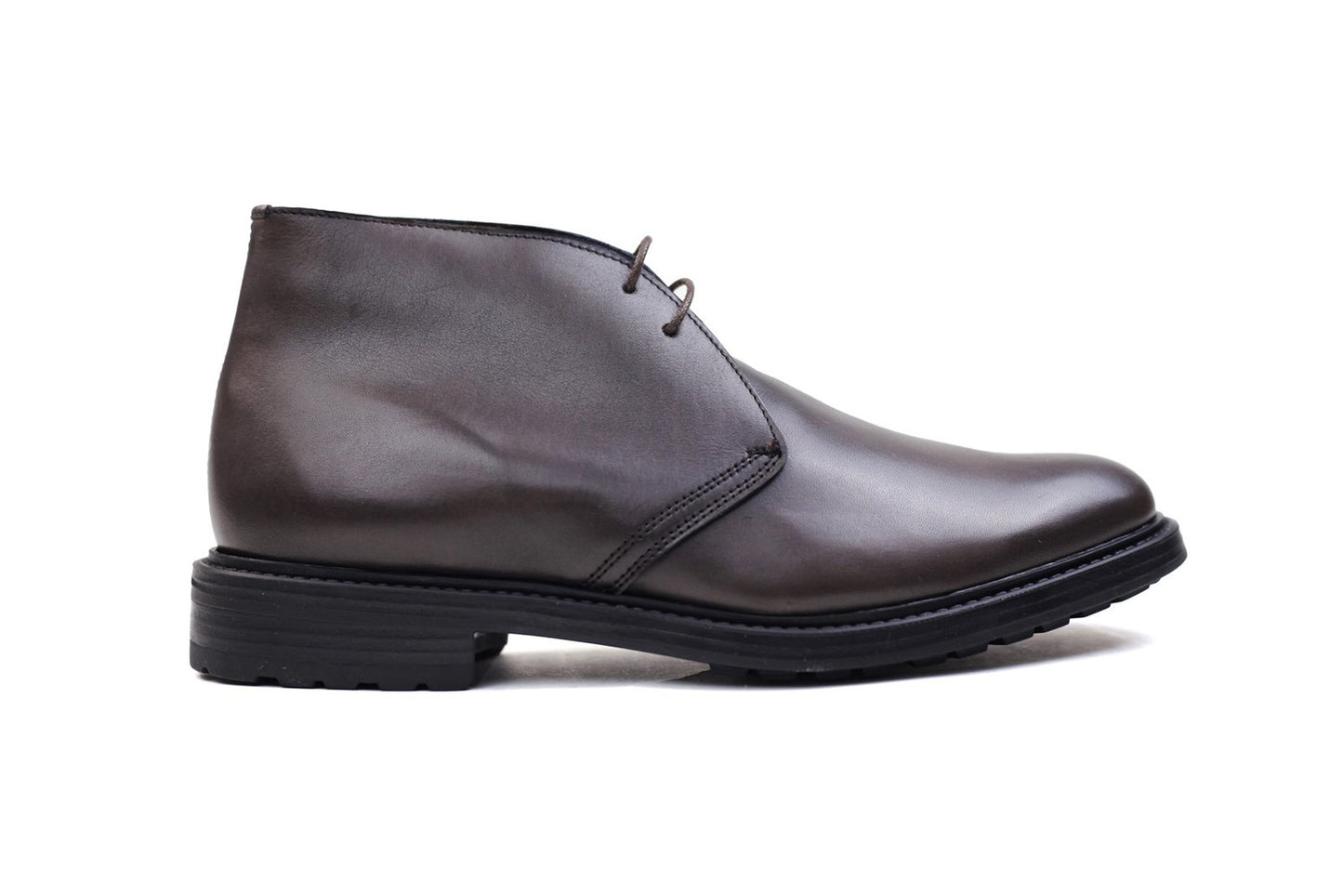 Bottines mi-hautes en cuir marron