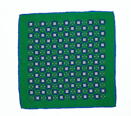 Mouchoir en soie vert à motifs