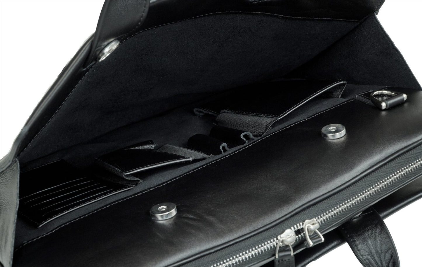 Cartable noir en cuir