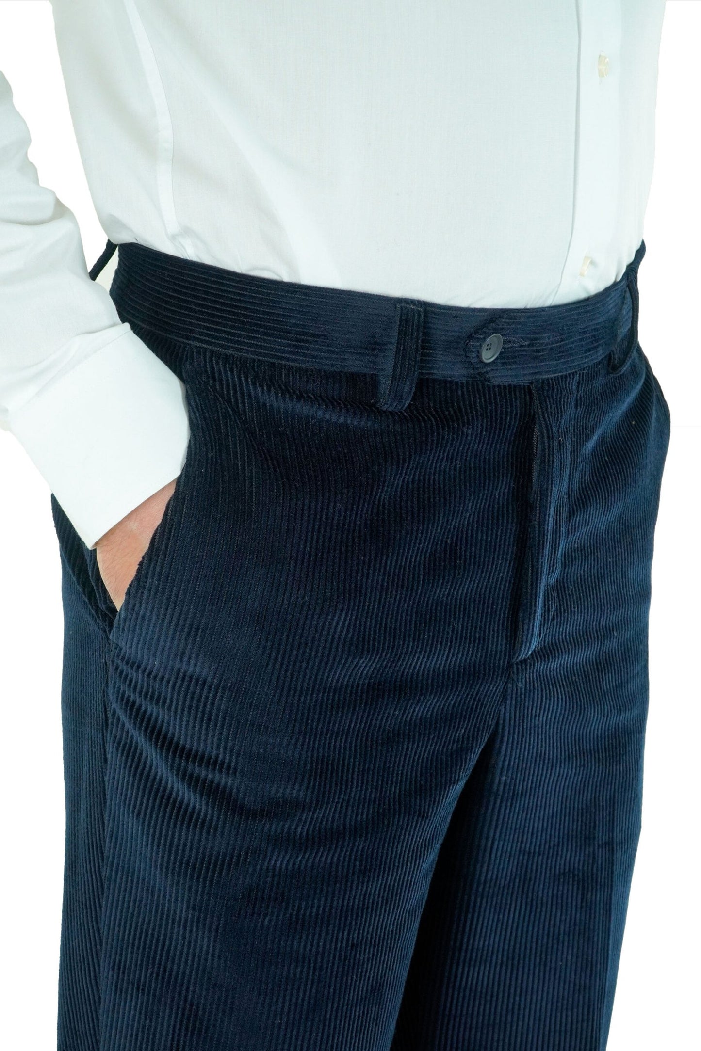 Pantalon bleu en velour